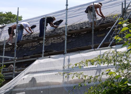 Slating the East Church roof